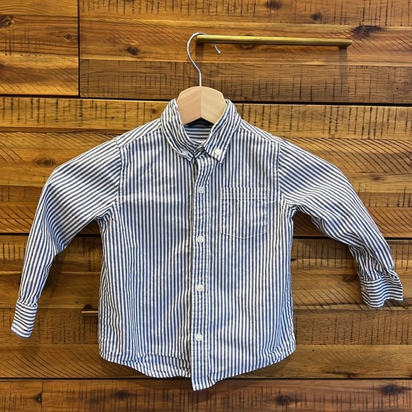 JANIE & JACK BOY STRIPED POPLIN SHIRT - Picture 3 of 5